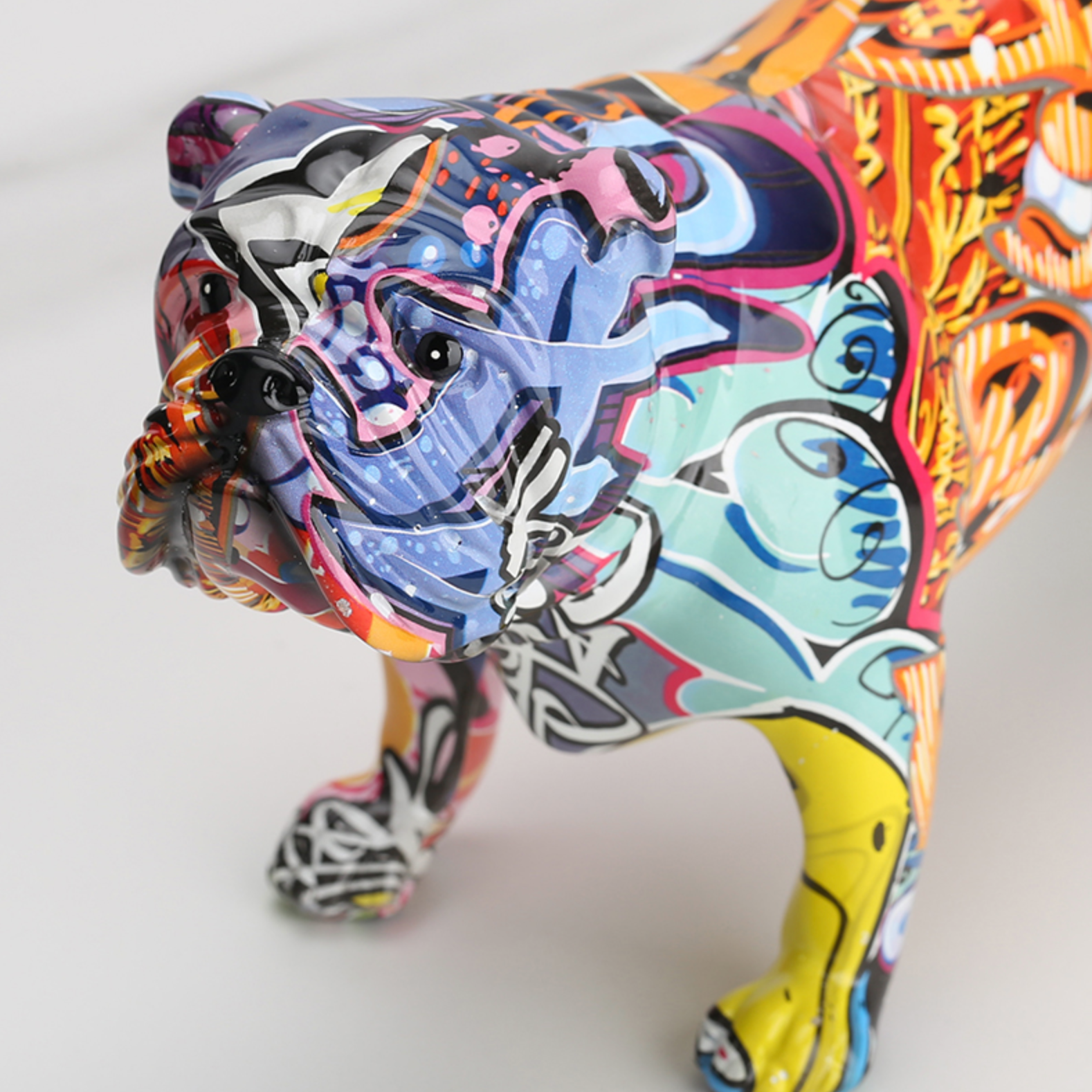Vibrant Bulldog Figurine