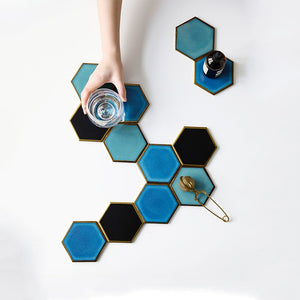 Graceful Hexagonal Coaster Set