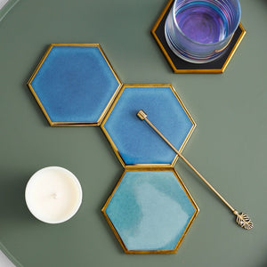Graceful Hexagonal Coaster Set
