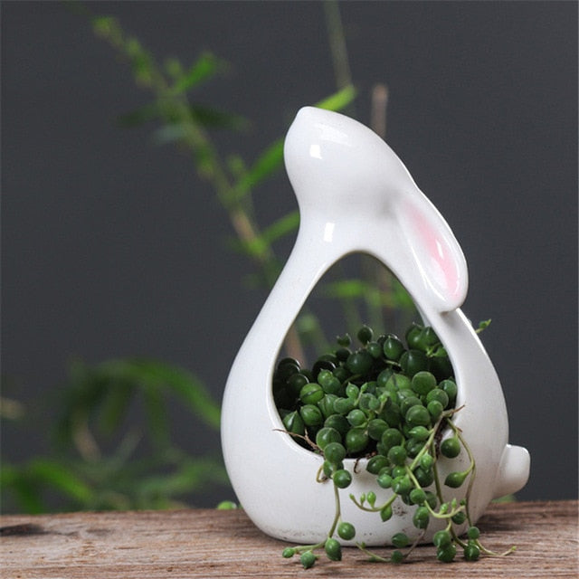 Camille Ceramic Bunny Planter
