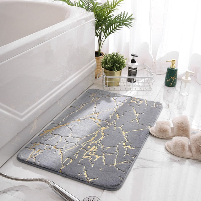 Marble Pattern Bath Mat