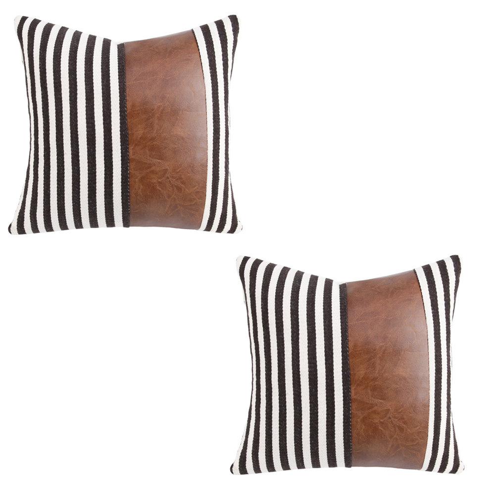Cascaya Luxury Leather-Adorned Cushion Cover