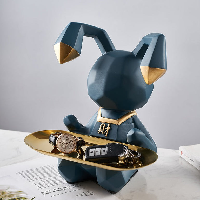 Abstract Easter Bunny Storage Figurine