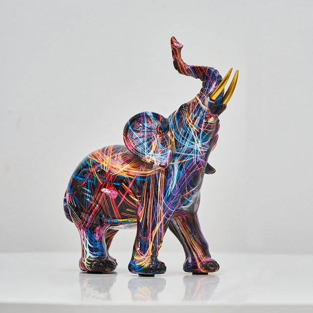 Vibrant Elephant Figurine