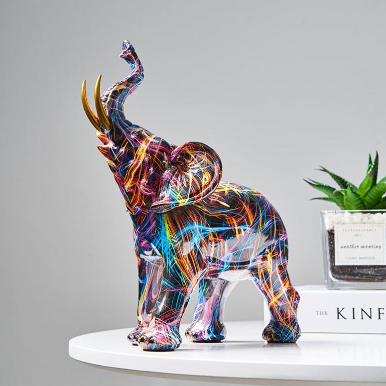 Vibrant Elephant Figurine