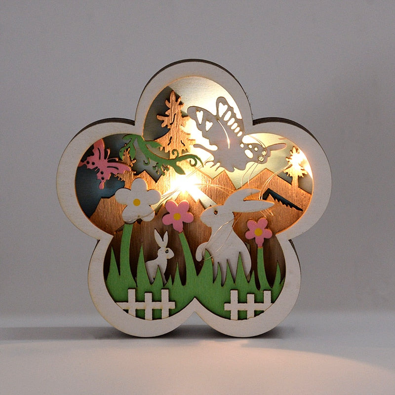 Cute Wooden LED Easter Decoration