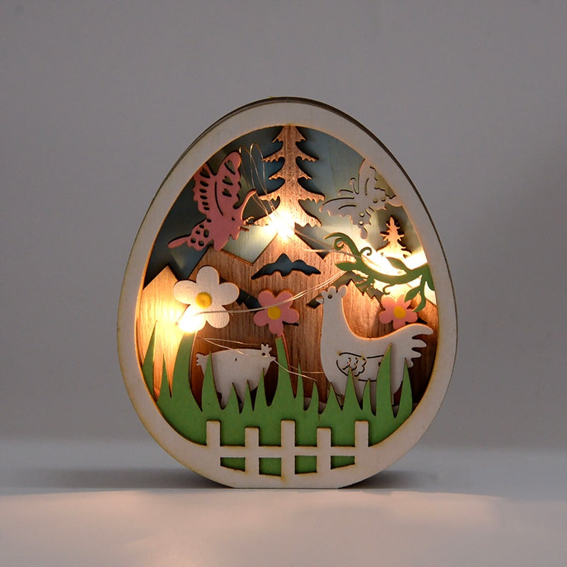 Cute Wooden LED Easter Decoration